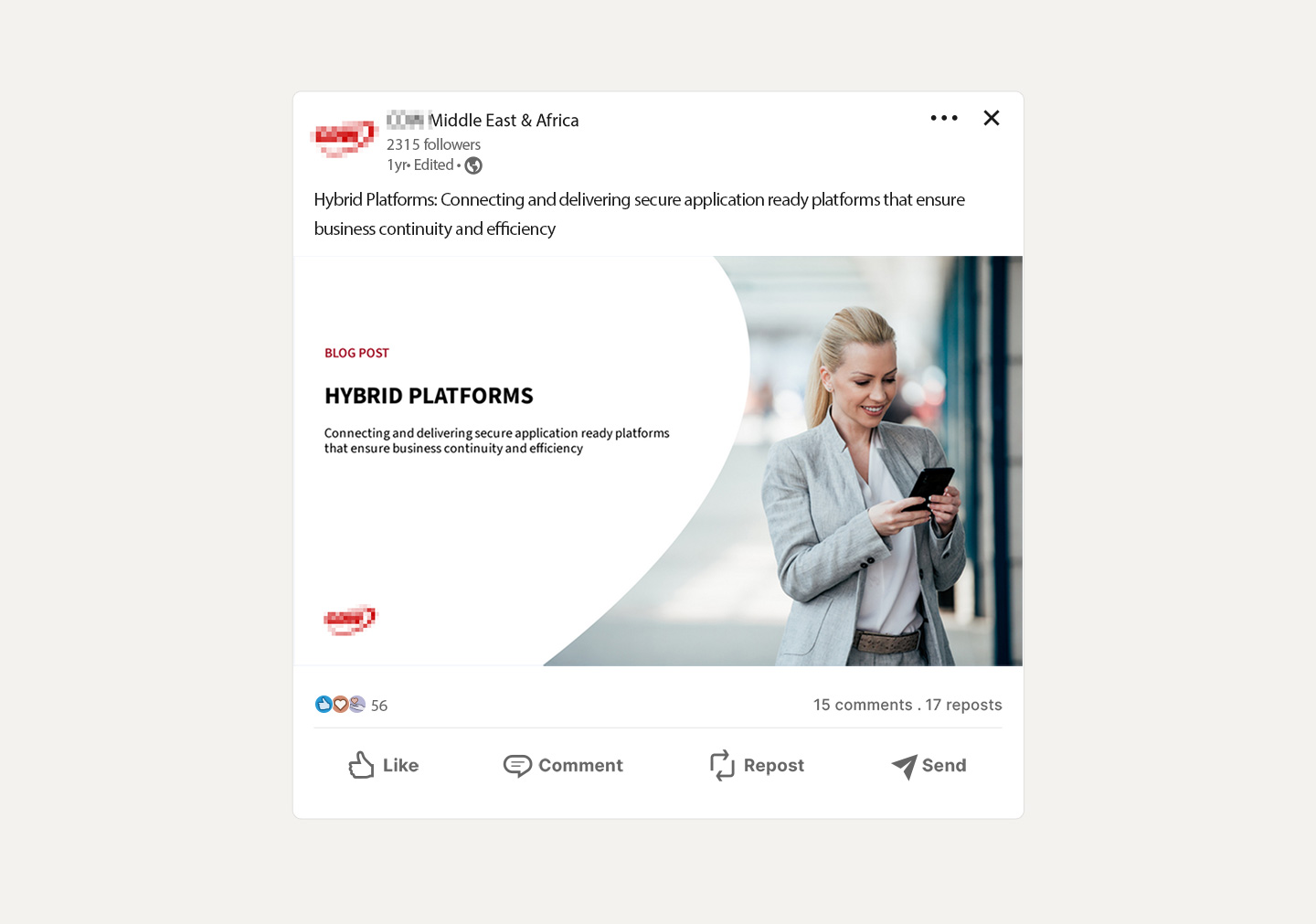 linkedIn post mockup
